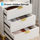 Axyaa 3-Drawer Modern Nightstand - Contemporary Bedside Table with Storage