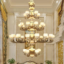Axyaa All Copper Marble Chandelier: Luxury Living Room Lights, Chinese Wind Bedroom Lights