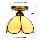 Axyaa European Floral Rose Mosaic Ceiling Light - Antique 8" Flush Mount for Dining Room/Library