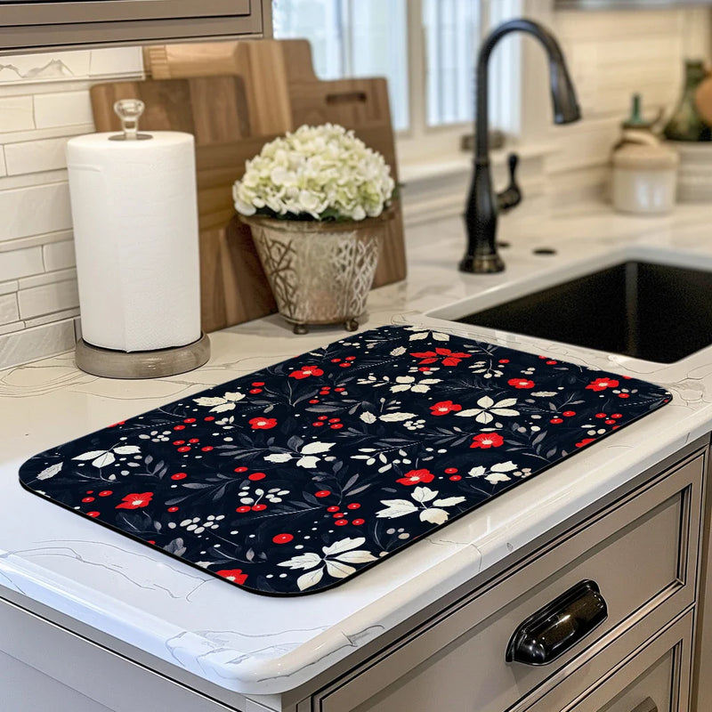 Axyaa Christmas Coffee Table Drain Pad: Absorbent & Anti-Slip Square Mat