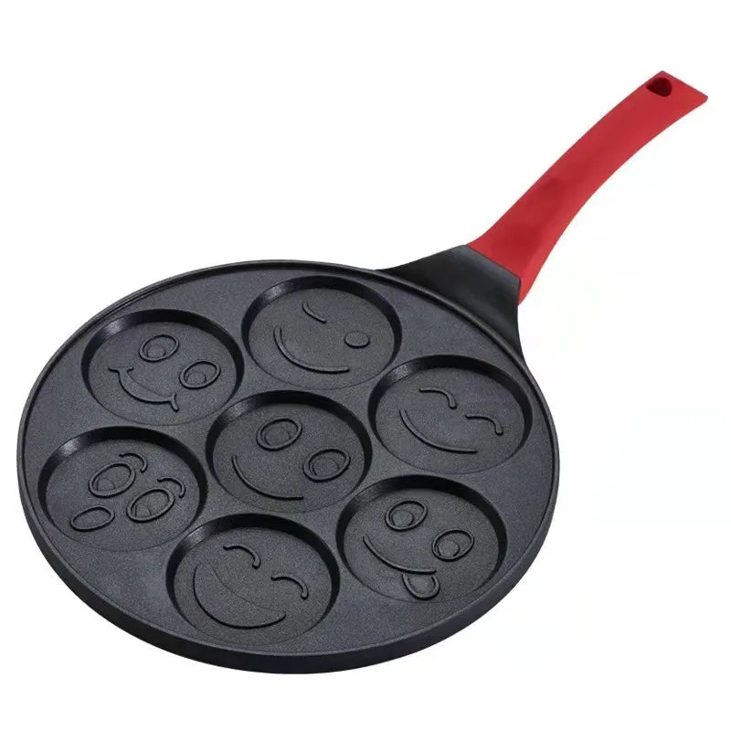 Axyaa Seven-hole Non-stick Animal Smiley Pancake Pan with Bakelite Handle