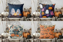 Axyaa Cute Ghosts Campfire Halloween Pillow Cover