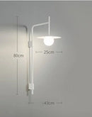 Axyaa Nordic Arm Movable Glass Wall Lamp with G9 Bulb for LED Lighting