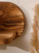 Axyaa Oval Wooden Floating Wall Shelf Rustic Bohemian Room Decor