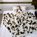 Axyaa Faux Fur Plush Blanket for Couch, Soft & Cozy Sofa Throw, Bedroom Living Room Décor