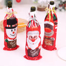 Axyaa Christmas Wine Bottle Covers Santa Claus Snowman Elk Xmas Table Festival Decoration