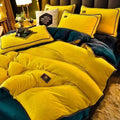 Axyaa King Milk Velvet Bedding Set - Ultra-thick, Skin-friendly, Antistatic Quilt Cover