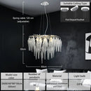 Axyaa Modern Crystal Chandelier LED Pendant Light Fixture for Living Room, Bedroom, Hotel Lobby