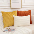 Axyaa Soft Plush Corduroy Pillow Cover for Stylish Living Room Decor