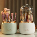 Axyaa 360° Rotating Makeup Brushes Holder & Cosmetic Organizer for Clear Jewelry Container