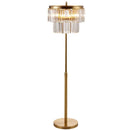 Axyaa Crystal LED Floor Lamp: Luxe Copper Lighting for Bedroom, Living, Dining Room