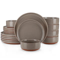 Axyaa Stoneware Dinner Set | 4 Color Options | 18/36 Piece Layered Glaze Dinnerware