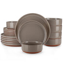 Axyaa Stoneware Dinner Set | 4 Color Options | 18/36 Piece Layered Glaze Dinnerware