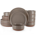 Axyaa Stoneware Dinner Set: TARA Collection, 18/36 PCS, Layered Glaze, 4 Color Options