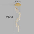 Axyaa Crystal Chandelier Stair Pendant Living Room Lighting Modern Home Decoration