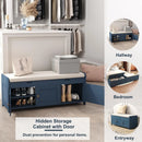 Axyaa Shoe Storage Bench with Cushioned Seat, Wooden Entryway Shoe Cabinet