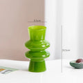 Axyaa Green Glass Vase Hydroponics Plant Pot for Table Decoration Aesthetic Floral Room Decor