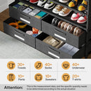 Axyaa 10 Tier Shoe Rack with 4 Bins Drawers, 32 Pairs Vertical Shoe Organizer