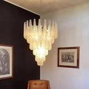 Axyaa Glass Chandeliers Chrome Metal Pendant Lights for Trendy Living Room Decor