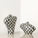 Axyaa Geometric Diamond Ceramic Vase: Handcrafted Home Decor Flower Arrangement Accessory