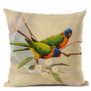 Axyaa Elegant Floral Bird Pattern Linen Cushion Cover 45x45cm for Living Room Sofa