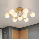 Axyaa Milk White Glass Ball Chandelier Ceiling Lights