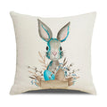 Axyaa Easter Rabbit Floral Cushion Covers for Sofa, Bedroom, Car - Set of 2