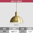 Axyaa Copper LED Pendant Lights 20cm 25cm - Nordic Modern Style 2024