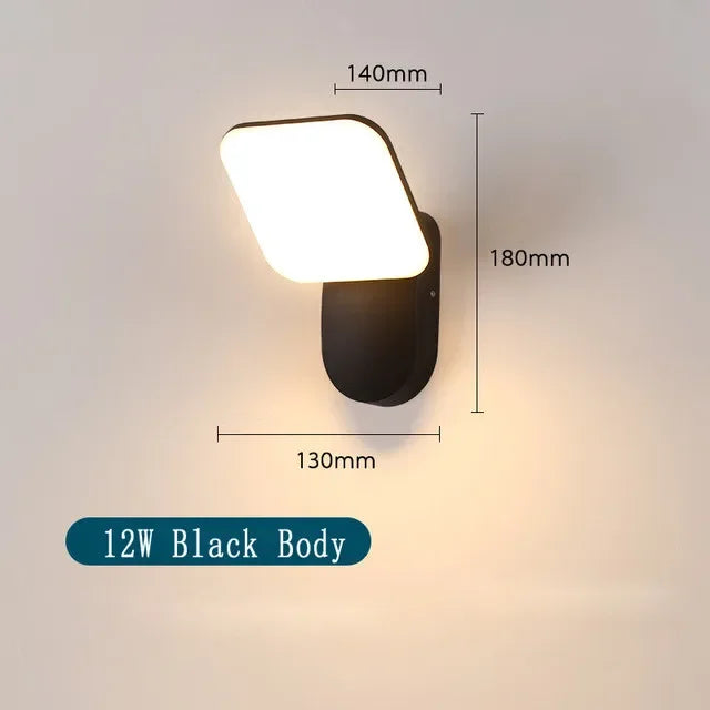 Axyaa Outdoor Sensor Wall Light: Modern, Waterproof Aluminum Design for Garden, Patio, Balcony