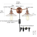 Axyaa 2-Head Industrial Vintage Wall Lamp Clear Glass Stair Light Fixtures