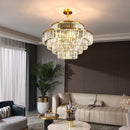Axyaa Luxury Gold Crystal Chandelier for Living Room Villa Kitchen Decor