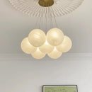 Axyaa White Glass Ball Chandelier Ceiling Modern Minimalist Hanging Lamp