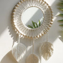 Axyaa Macrame Wall Mirror: Boho Aesthetic Decor for Living Room, Bedroom & Makeup