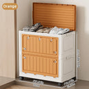 Axyaa Foldable Storage Bin with Wheels - Large Capacity Transparent Organizer for Clothes & Toys