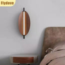 Axyaa Retro Leaves Walnut Wood Grain Wall Lamp
