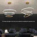 Axyaa Stainless Steel LED Pendant Light with Remote Control Dimming - Modern Circular Design