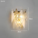 Axyaa Crystal Leaf Wall Lamp - Postmodern Light Luxury for Bedroom and Living Room