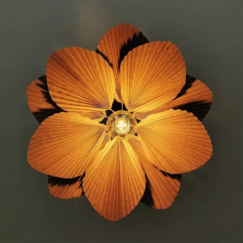 Axyaa Wabi-sabi Paper LED Ceiling Chandelier Retro Home Decor Petal Ceiling Lamp