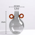 Axyaa Gray Glass Vase Hydroponics Plant Pot Table Decoration Flowers Arrangement Aesthetic Decor