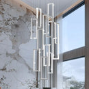 Axyaa Crystal Chandelier Stair Pendant Lamp Living Room Interior Lighting