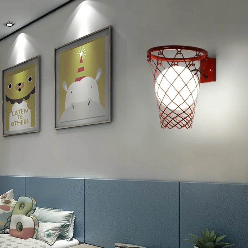 Axyaa Basketball Wall Lamp: Nordic Creative for Living Room, Bedroom, Study, and More