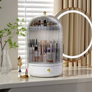 Axyaa 360° Rotating Makeup Organizer with Lid and Drawer - Cosmetic Display Stand