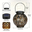 Solar LED Lantern Lights for Garden Decor by Axyaa - Waterproof Metal, Hanging Projection Lights