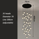 Axyaa Crystal Stair Chandelier Ceiling Lamp LED Chandeliers for Living Room