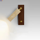 Axyaa Nordic Copper LED Wall Lamp with Button Switch and Travertine Accent