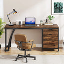 Axyaa 3-Drawer Industrial Computer Desk, 59-Inch Workstation Table