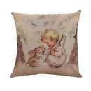 Axyaa Printed Linen Pillowcase Cushion Cover for Home Decor
