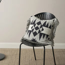Axyaa Vintage Fringed Knit Pillow Cover in Grey/Blue/Black/Red, 45x45cm