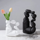Axyaa Geometric Twisted Abstract Ceramic Vase for Stylish Home Decor