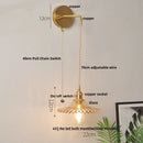 Axyaa White Glass LED Wall Lamp with Pull Chain Switch
